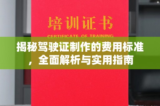 龙陵揭秘驾驶证制作的费用标准，全面解析与实用指南