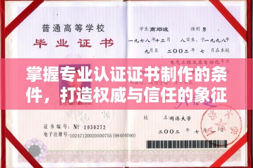 龙陵掌握专业认证证书制作的条件，打造权威与信任的象征