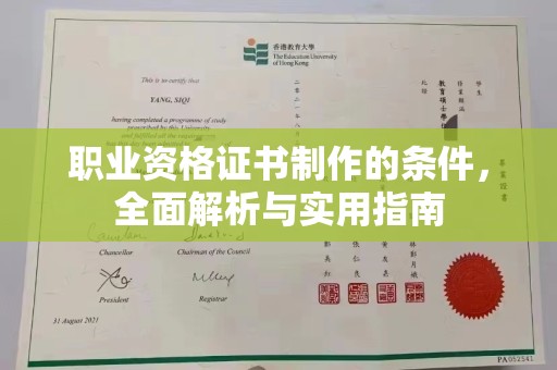 龙陵职业资格证书制作的条件，全面解析与实用指南